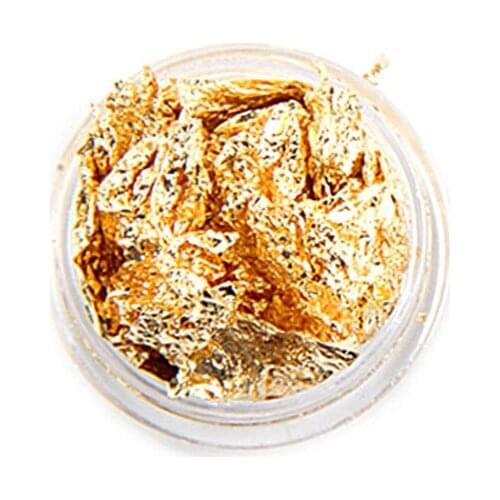 3Bottle/lot Gold Silver rose gold Nail Art Foil Paper Irregular Nail Transfer Foil Sticker Manicure Glitter Nail Decoration