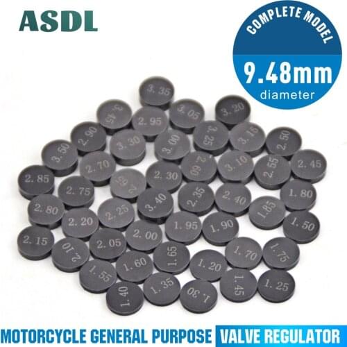 47 Pcs Motorcycle Engine Parts Adjustable Valve Pad Shims 9.48mm Complete Valve Shim Kit Cams 1.20-3.50 #c