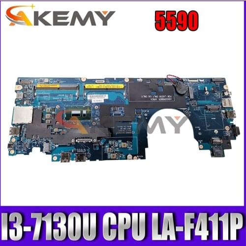 Akemy Brand NEW DDM80 LA-F411P i3-7130U FOR Dell Latitude 5590 Laptop Motherboard CN-0PTD05 PTD05 Mainboard 100%Tested