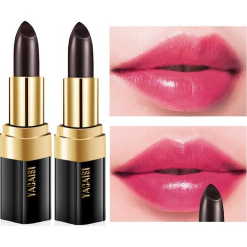 Color Changing Lip Balm Waterproof Makeup Rose Extract Black Lipstick Long Lasting Matte Lipstick Moisturizer Sexy Red Lips 1Pcs