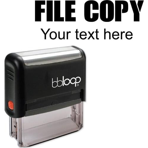 Bbloop File Copy w/knockout Style Font and Design Self-Ink