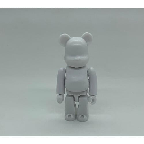 White 3Inch Bearbrickly 100% Building Blocks DIY Bear PVC Action Figure Toys Decoration Models Gifts