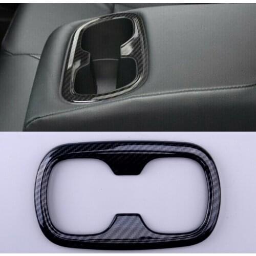 Black Carbon Fiber Style Inner Rear Water Cup Holder Cover Trim Frame Plastic Fit For Toyota Corolla 2019 2020