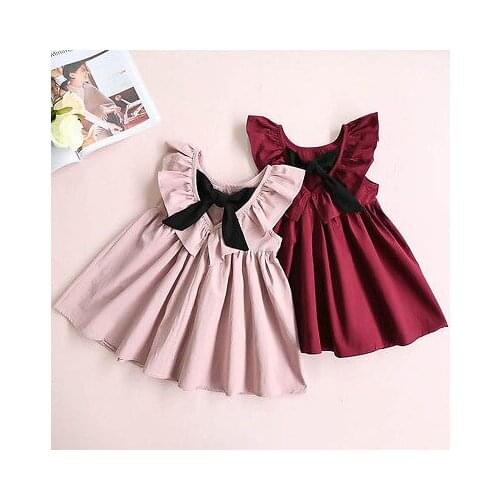 Kids Toddler Baby Girl Flying sleeve Bandage Dress Floral Pageant Wedding Party Tutu Dresses