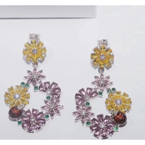 Designer Fashion 925 Sterling Silver Jewelry 3A Cubic Zirconia Party Earring