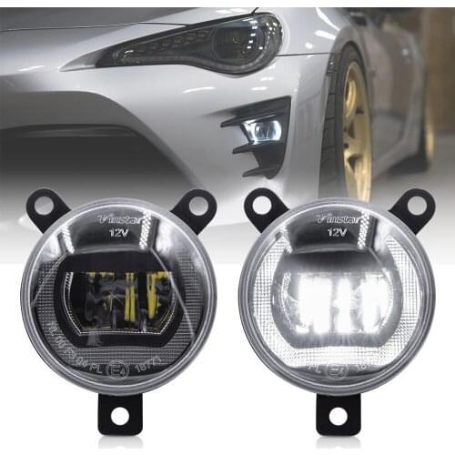 White LED Daytime Running Fog Light For Toyota GT86 2017-UP For Subaru BRZ 2017-UP Halo Ring DRL Driving Lamps 2PCS