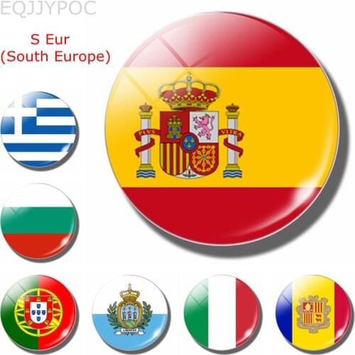 Spain National Flag 30MM Fridge Magnets Southern Europe Portugal Italy Bulgaria Malta Andorra Macedonia Croatia Slovenia Croatia