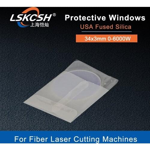 LSKCSH Import Quartz Fiber Laser Protective Glass/Windows/Lens 34*3mm For 0-6000W Fiber Laser Cutting Machines Professional