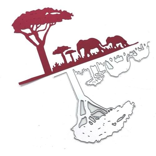 Julyarts The Elephant Under The Tree Mold Scrapbooking Cutting Dies for DIY Album Paper Card Decorative Craft Die Cuts