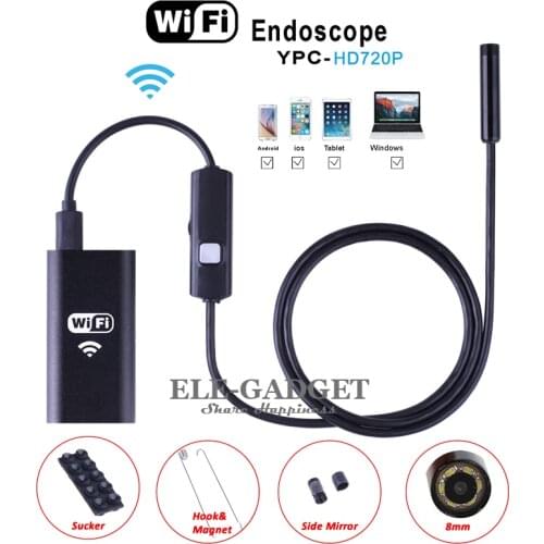 8mm Wireless Wifi Android iOS Endoscope Camera HD 720P Borescope Waterproof Mini Camera For Tube Inspection Repairing