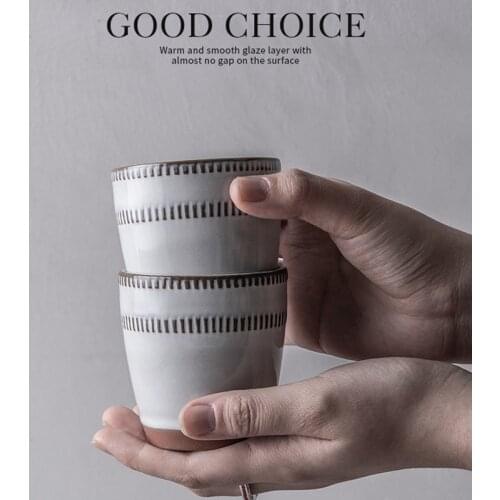 KINGLANG Retro Drinking Water Teacup 1/2/4 Pcs Vintage Breakfast Milk Cup Ceramic Coffee Cups Wholesale