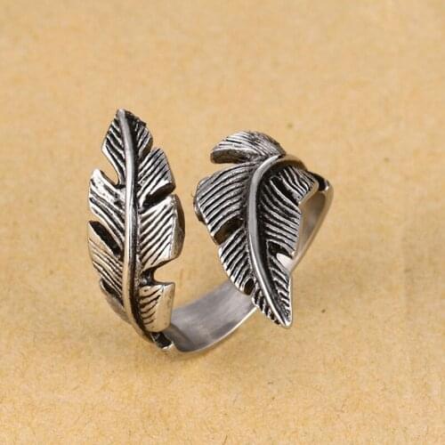 New Charm Feather Finger Ring For Women Men Vintage Boho Knuckle Party Rings Punk Jewelry Girls Gift 2020