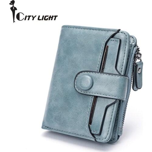 New Leather Women Wallet Hasp Short Purse High Capacity Women Wallets With Removable Cards Holders Multiple card slots Clutch