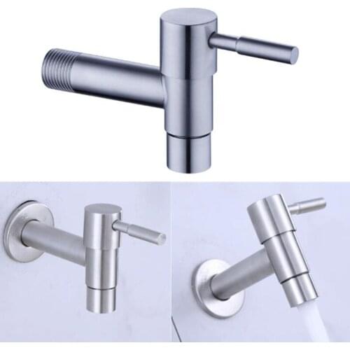 1PC Stainless Steel T-word Shaped Washing Machine Water Faucet Hot Modern Garden Fast Open Faucet/ Wall Mounted Taps Bibcock