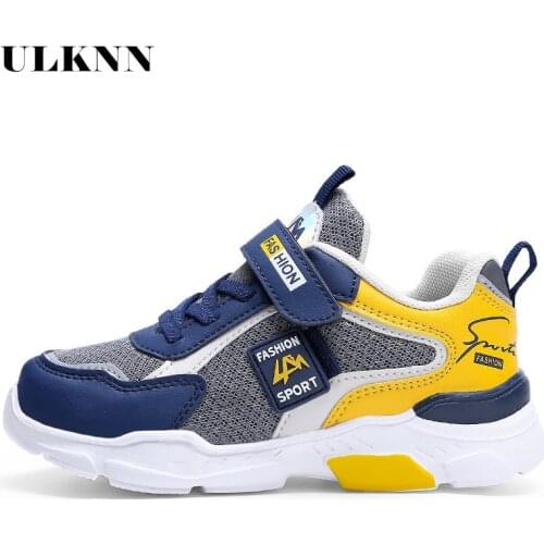 ULKNN Spring 2020 new childrens shoes boy Sneakers leather waterproof pupils big virgin boy sports running shoes