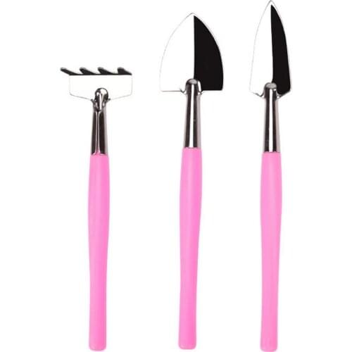 3Pcs/set Mini Spade Shovel Harrow Flowerpot Tools Potted Plants Maintenance Wooden Handle Plant Soil Shovels Gardening Tools