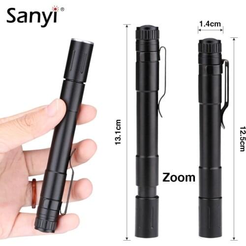 Mini Portable Small Penholder 3 Modes LED Flashlight Aluminum Alloy Night Walking Lighting Car Maintenance Work Torch