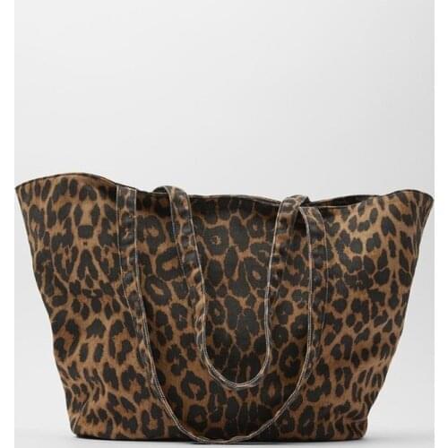 Fashion Winter Zebra Leopard Pattern Stitching Large Capacity Shoulder Bag Simple Big Tote Shopping Bag For woman 2020