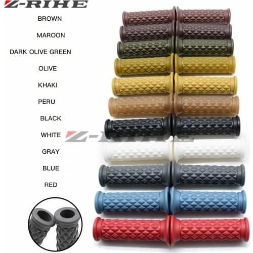 7/8" 22mm Motorcycle Hand Grips Retro Handle Rubber Bar Gel Grip for Triumph Street Scrambler Vespa GTS 300 Piaggio Moto Guzzi