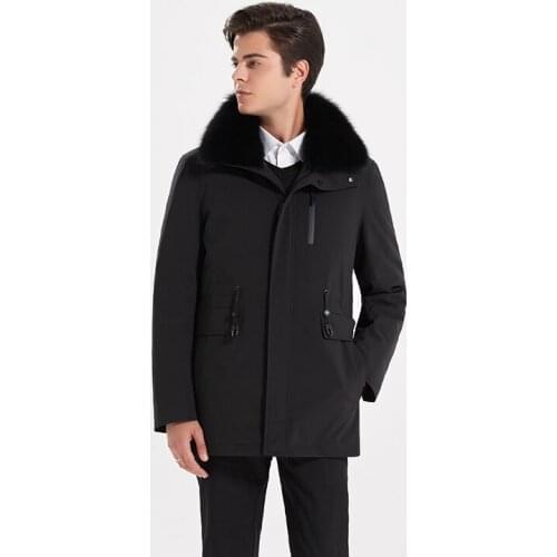Mens Down Coat Winter Jacket With Fur Collar