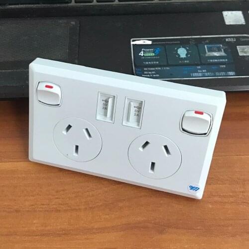 2 USB 2100mA Wall Charger Adapter Socket Dual USB Port Outlets Plate Panel AU Plug Wall Socket Free shipping