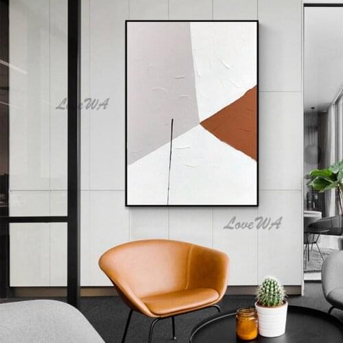 New Arrival Simple Geometric Abstract 100% Handpainted Painting The Soft Wall Art Home Decor On Canvas Concise Style Unframed
