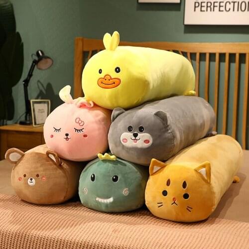 1pc 65/90/120cm Lovely Dinosaur Husky Bear Plush Toys Kawaii Plush Long Cute Pillow Sleeping Cushion Stuffed for Children Girls