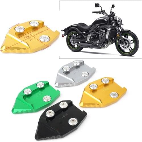 Motorcycle CNC Kickstand Foot Side Stand Extension Enlarge Pad Support Plate For Kawasaki VN650 Vulcan S 650 EN650 2015-2018