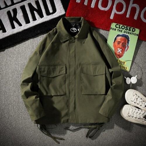 Workwear Jacket Mens Autumn and Winter Thickening Tide Brand Jacket Loose Korean Version of Versatile Functional Jacket