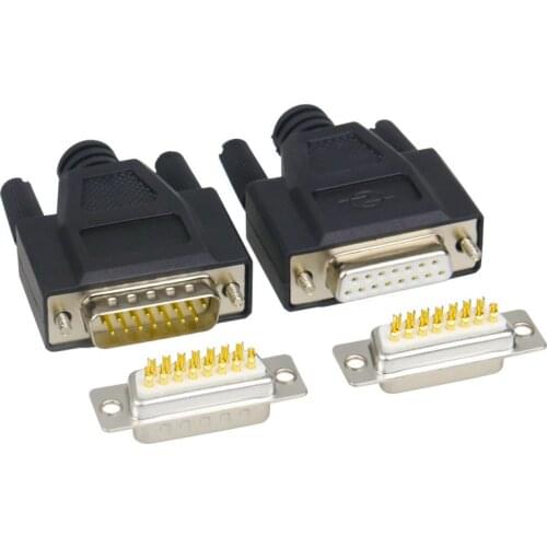 RS232 Serial Port Header 15-Pin DB15 Male And Female Adapter Connector 2-Row Soldering DIY Plug