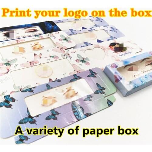 Eyelash Case print logo on the paper box Beauty Eyelash Packaging Boxes Empty 25mm Lashes Rectangle Case Make Up eyelash box