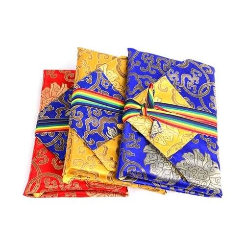 Luxury Large Tibetan-Style Scripture Book Bag Handwritten Table Pad Silk Satin Tablecloth Cover Cloth