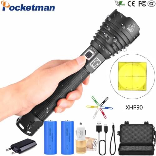 XHP90 XLamp XHP70.2 Most Powerful LED Flashlight USB Rechargeable Tactical Light 18650 26650 Zoom Torch Camping hiking Lamp z52