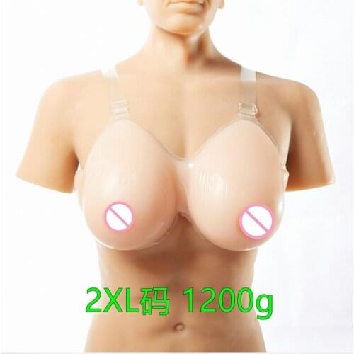 Silicone Fake False Breast crossdresser silicone breast form silicone breast chest prosthesis 1200g 36DD/38D-40C Free shipping