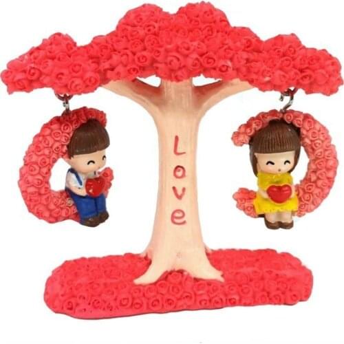 Modern Jetfast Tree Rocking Couple Figurine trinket baratija حلية орнаментальный