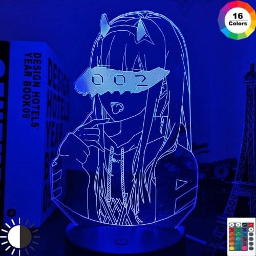 3D Led Night Light DARLING in the FRANXX Zero Two 002 For Christmas Gift and Bedroom Decoration Anime Lamp Led Lighting