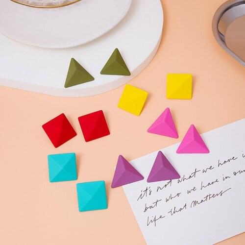 U-Magical Geometric Matte Triangle Square Geometric Dangle Earring for Women Resin Minimalist Earring Jewelry Accessories