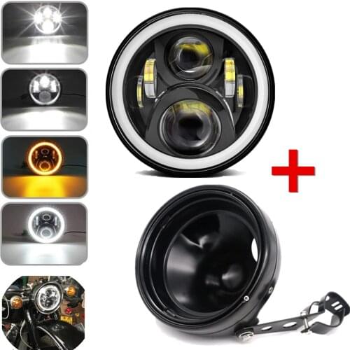 Universal Motorcycle 7" Halo Led Headlight Mount For Honda Yamaha Suzuki Kawasaki 7 inch Headlight Bucket Housing Bracket