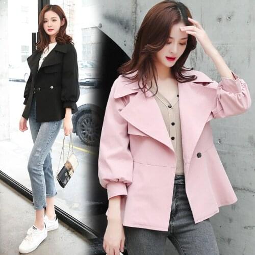 B new Long suit jacket women spring and autumn 2019 new long section one button suit collar slim woman coat