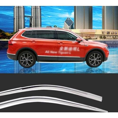 1 Set Brand New Chrome Side Vent Sun Shade Window Visors Rain Guard Deflectors For VolksWagen VW Tiguan L 2017-2018
