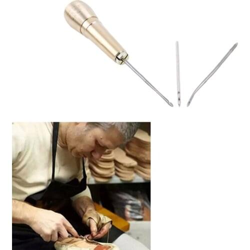 1 Set Leather Sewing Repair Tools Sets Awl Hand Stitching Taper Leathercraft Needle Tools Kit Leather Craft Sewing Supplies