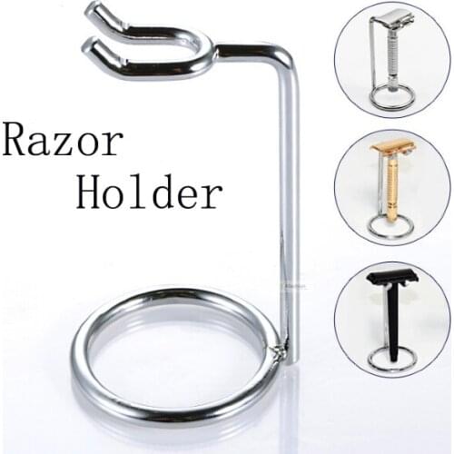 1pc Metal Razor Holder Men barber Beard Double Edge Safety stand Kit Shaving Shaver Straight Chrome base