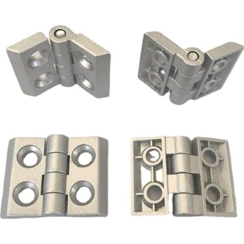 10pcs 2020 Aluminum Profile Industry Cabinet European Standard Metal Silver White Zinc Alloy Hinge