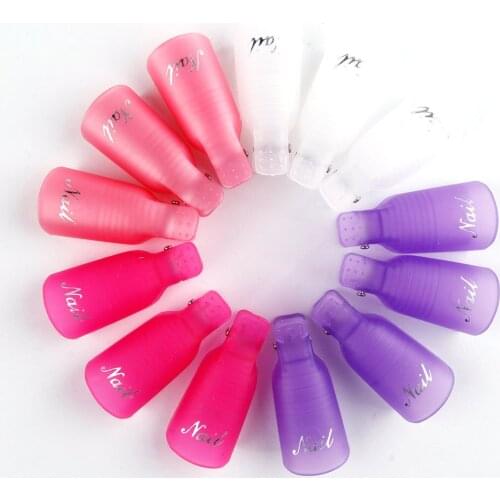 10PC Plastic Soaker Caps Nail Art Soak Off Cap Clip UV Gel Polish Remover Wrap Tools Nail Polish Remover Nail Art Tips Fingers