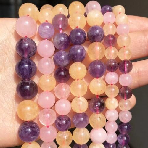 100% Natural Super Seven Quartz Crystal Topazs Stone 6/8/10mm Loose Spacer Beads For Jewelry Making DIY Bracelet Necklace 15Inch