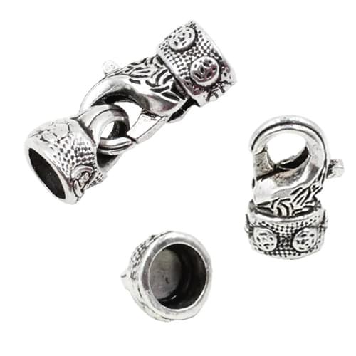 20sets/lot Antique Silver Lobster Clasp Necklace Bracelet Hook Fings bails for Pendant,Length:28mm Hole:approx 6mm (K05061)