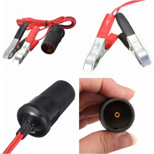 2018 12V Car Auxiliary Cigarette Lighter Socket Connector Battery Crocodile Clips Power Adapter Extension Cord Hot Drop Shipping