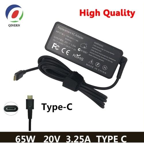 20V 3.25A 65W USB Type C Power Adapter Charger for Lenovo Thinkpad X1 carbon Yoga X270 X280 T580 P51s P52s E480 E470 s2 Laptop