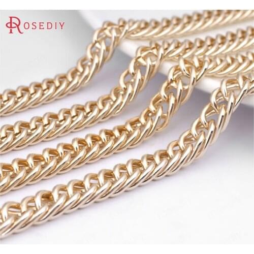 29873-G)2 meters 10*7MM Oxidation Champagne gold Color Aluminum Double link Extended Chains Diy Jewelry Findings Accessories
