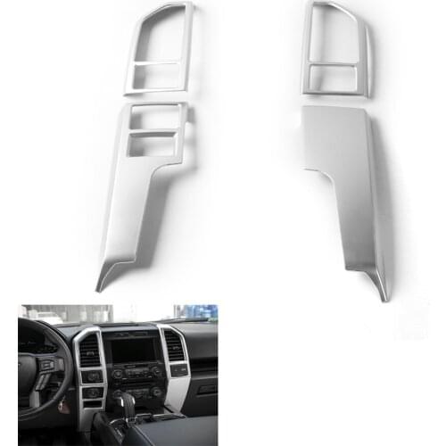 4Pcs/set Car Interior Central Console Air Outlet Vent Panel Cover Trim Styling Sticker For Ford F150 2015+ LHD ABS